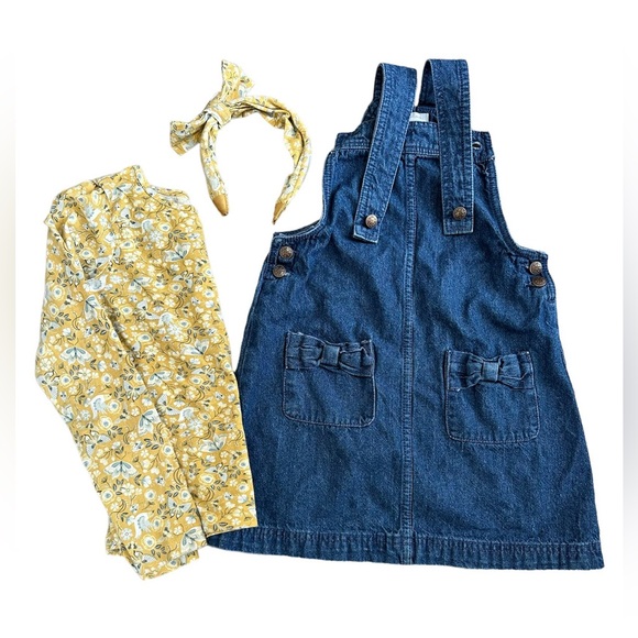 Girls jean jumper dress set - Picture 1 of 1